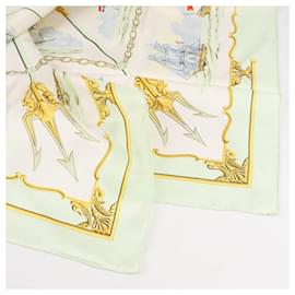Hermès-Hermès Carré 90 "La Marine en Bois" 100% Silk Scarf in Green-Green