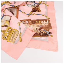 Hermès-Hermès Carré 90 "Memoire d'Hermes" 100% Silk Scarf in Pink-Pink