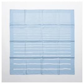 Hermès-Hermès Carré 90 "RAYE" 100% Silk Scarf in Blue-Blue