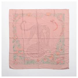 Hermès-Hermès Carré 90 "JUNGLE LOVE" 100% Silk Scarf in Pink-Pink