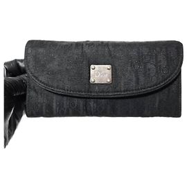 Christian Dior Dior Oblique Monogram Canvas Continental Wallet Black