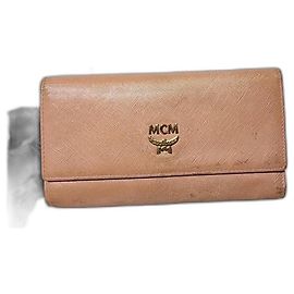 MCM Ivana Bloom Leather Wallet Light Pink Pink