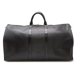 Borsa Boston Keepall 55 Epi Louis Vuitton Nero
