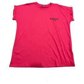 Top Balmain en coton rose Rose