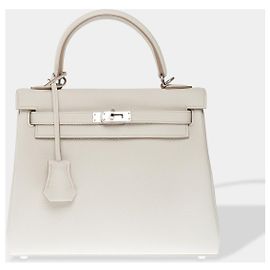 Hermès HERMES Kelly 25 Tasche aus grauem Leder - 102532 Grau