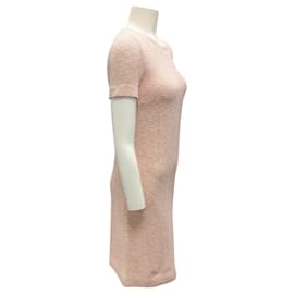 Autre Marque-Amina Rubinacci White / Orange Bianco Arancio Grigio Short Sleeved Cotton Tweed Dress-Orange