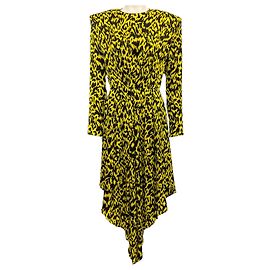Robe en soie léopard jaune / noir d'Alexandre Vauthier Jaune