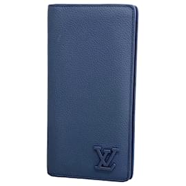 Louis Vuitton-Louis Vuitton Long Wallet LV Aerogram Portefeuille Brazza NM M81810 Marine Men's-Other