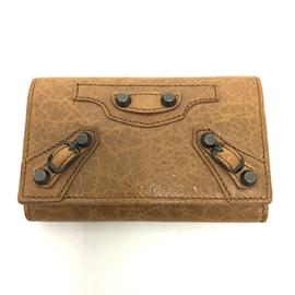 Balenciaga-Balenciaga Brown Leather Keycase-Brown