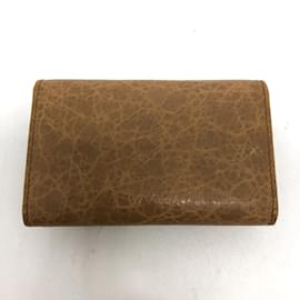 Balenciaga-Balenciaga Brown Leather Keycase-Brown