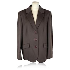 Autre Marque-Loredana Del Monte Vintage Brown Wool Single Breasted Blazer 54 IT-Brown