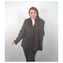 Autre Marque-Loredana Del Monte Vintage Brown Wool Single Breasted Blazer 54 IT-Brown