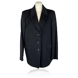 Autre Marque-Loredana Del Monte Vintage Black Wool Single Breasted Blazer 52 IT-Black