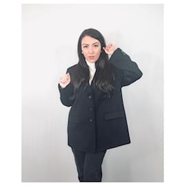 Autre Marque-Loredana Del Monte Vintage Black Wool Single Breasted Blazer 52 IT-Black