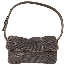 Staud Chainmail Tommy Bag in Silver Metal Silvery Metallic