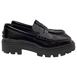 Tod's-Tod's Penny Loafers in Black Leather-Black
