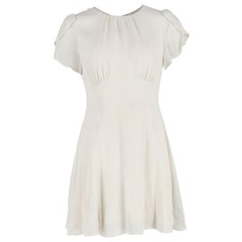 Robe mini à manches tulipe Reformation en viscose blanche Blanc Écru
