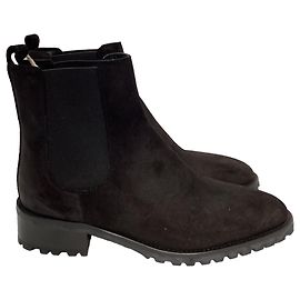 Botas Chelsea Chelata Manolo Blahnik en ante negro Negro