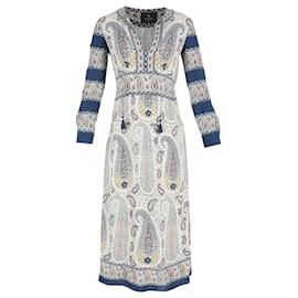 Etro- Etro Mosaic Paisley Midi Dress in Multicolor Viscose-Multiple colors