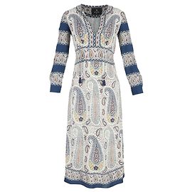 Vestido midi em viscose multicolorido com estampa paisley mosaico Etro Multicor