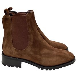 Botas Chelsea Chelata de Manolo Blahnik en ante marrón Castaño