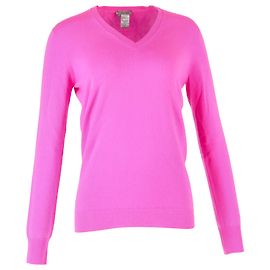 Bottega Veneta Strickpullover mit V-Ausschnitt aus rosa Wolle Pink