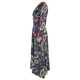 Isabel Marant- Isabel Marant Moyranid Floral-Print Midi Dress in Multicolor Velvet-Multiple colors