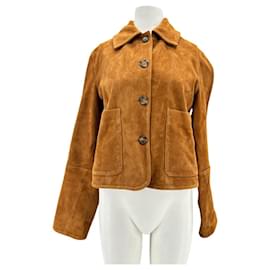 ZARA Jacke T.International M Leder Kamel