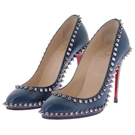 Christian Louboutin-CHRISTIAN LOUBOUTIN Talons T.EU 36.5 Cuir-Bleu Marine