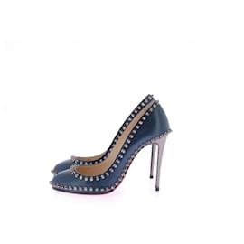 Christian Louboutin-CHRISTIAN LOUBOUTIN Talons T.EU 36.5 Cuir-Bleu Marine