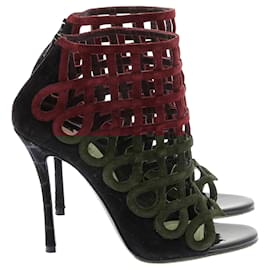 Christian Louboutin-CHRISTIAN LOUBOUTIN Ankle boots T.EU 37 Suede-Dark red