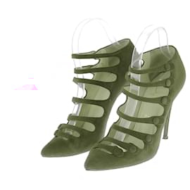 Christian Louboutin-CHRISTIAN LOUBOUTIN Talons T.EU 37 Suède-Rouge