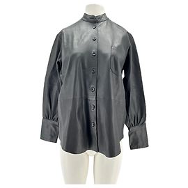 LAURENCE BRAS Top T.0-5 0 Pelle Nero