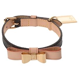 Louis Vuitton-Louis Vuitton Monogram Collier Baxter XS Dog Collar-Brown,Golden