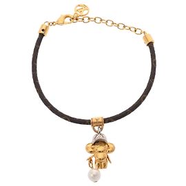 Louis Vuitton Monogram Bracelet Vivienne Basket Brown Golden