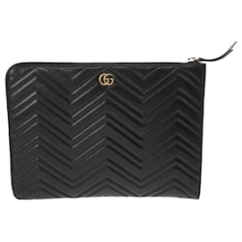 Gucci-Pasta de documentos Gucci GG Marmont Double G V Stitch-Preto