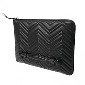 Gucci-Pasta de documentos Gucci GG Marmont Double G V Stitch-Preto