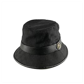 Gucci-Gucci Black GG Canvas Bucket Hat-Black