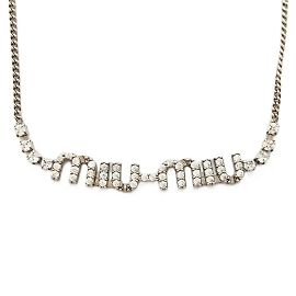 Collar de cristal plateado Miu Miu Plata