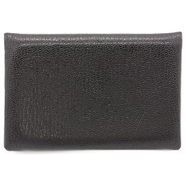Hermès Hermes Calvi Card Case in Black Chevre Leather Black