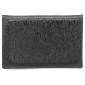 Hermès-Hermes Calvi Card Case in Black Chevre Leather-Black