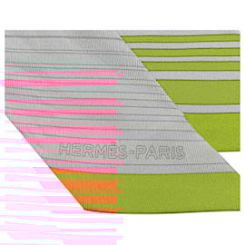Hermès-Hermès Gray Ex-Libris Silk Twilly Scarf-Other