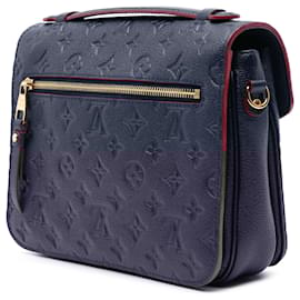 Louis Vuitton-Louis Vuitton Blue Monogram Empreinte Pochette Metis-Blue,Navy blue