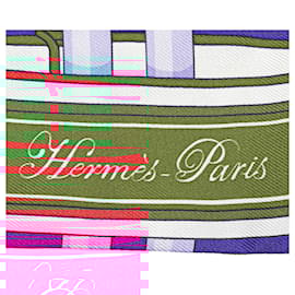 Hermès-Hermès Blue Colliers de Chiens Remix Silk Twilly Scarf-Blue