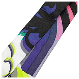 Hermès-Hermès Blue Brides de Gala Shadow Twilly Silk Scarf-Blue,Dark blue
