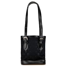 Louis Vuitton-Louis Vuitton Black Monogram Mini Satin Bucket-Black