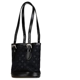 Louis Vuitton-Louis Vuitton Black Monogram Mini Satin Bucket-Black