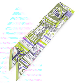 Hermès-Hermès Blue Rayures d'Ete Twilly Silk Scarf-Blue