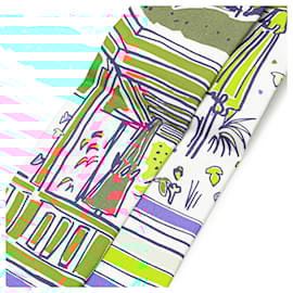 Hermès-Hermès Blue Rayures d'Ete Twilly Silk Scarf-Blue