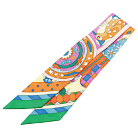 Hermès-Hermès Green Les Murmures de la Foret Silk Twilly Scarf-Other